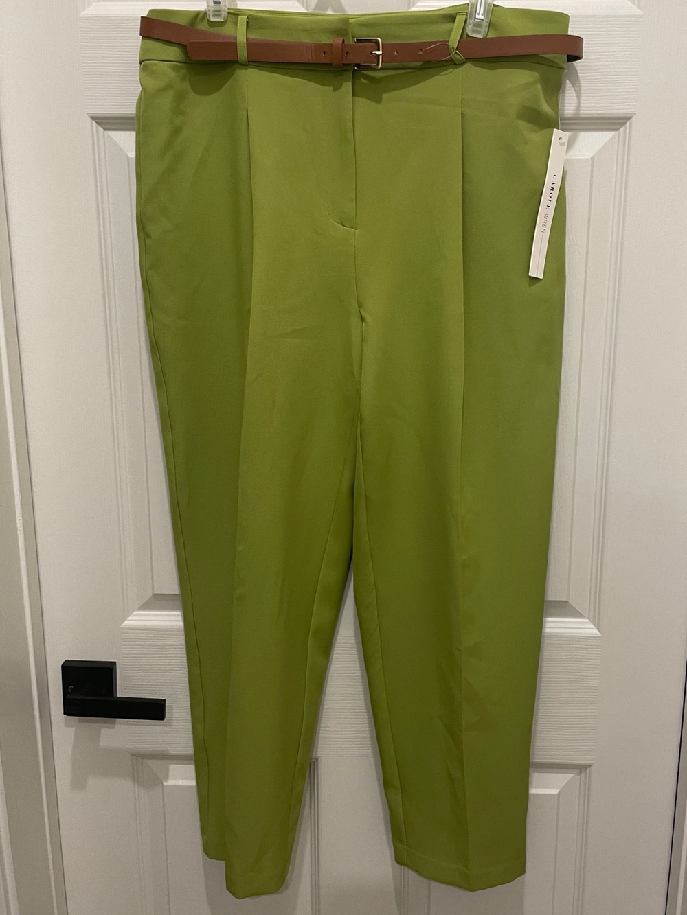 Carole Wren Green Tailored Trousers with Belt
